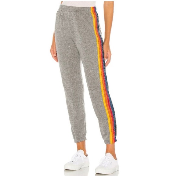Aviator Nation Pants - Aviator Nation 5 Stripe Sweatpants heather grey XS loungewear athleisure casual